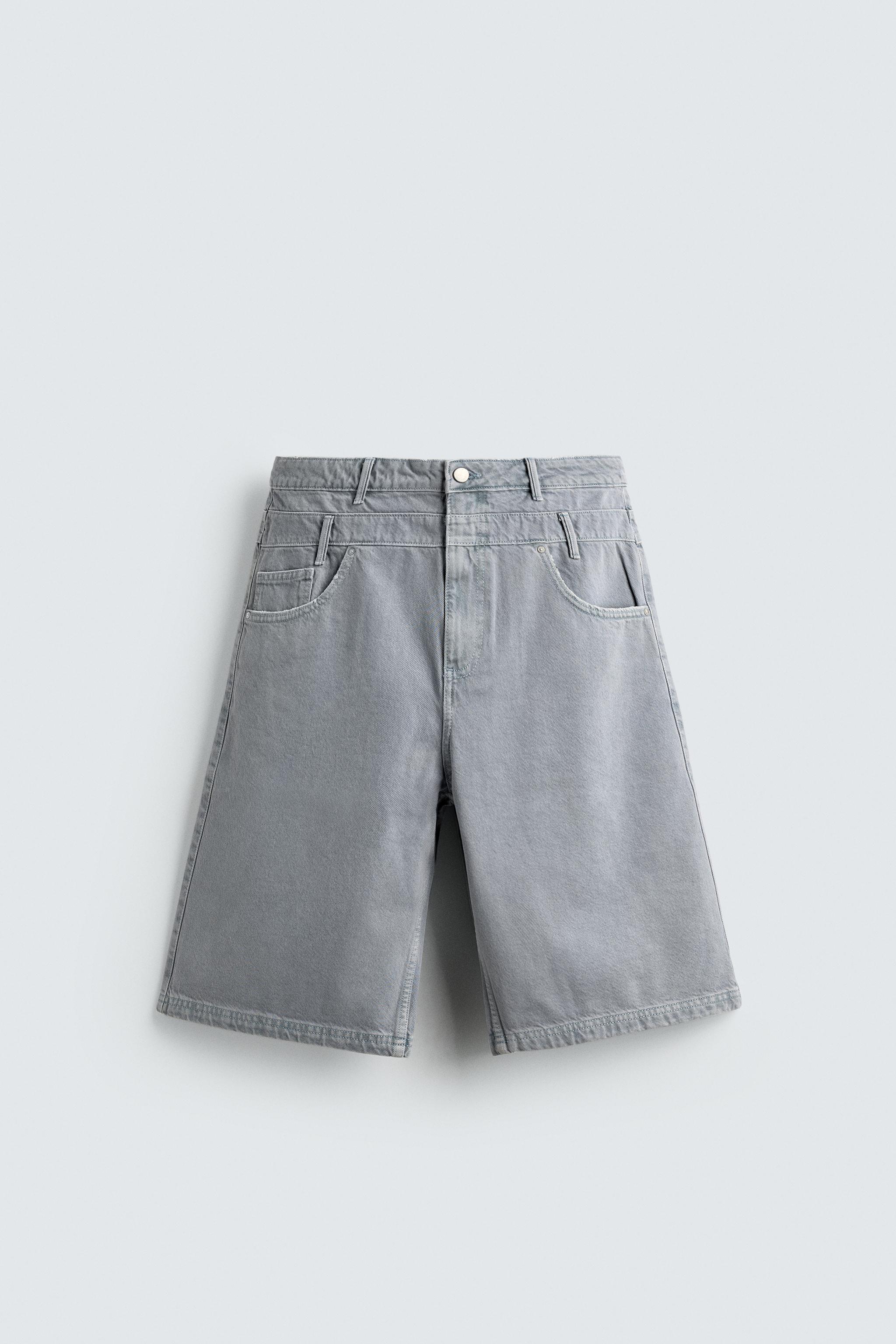OVERLAY WAIST DENIM SHORTS